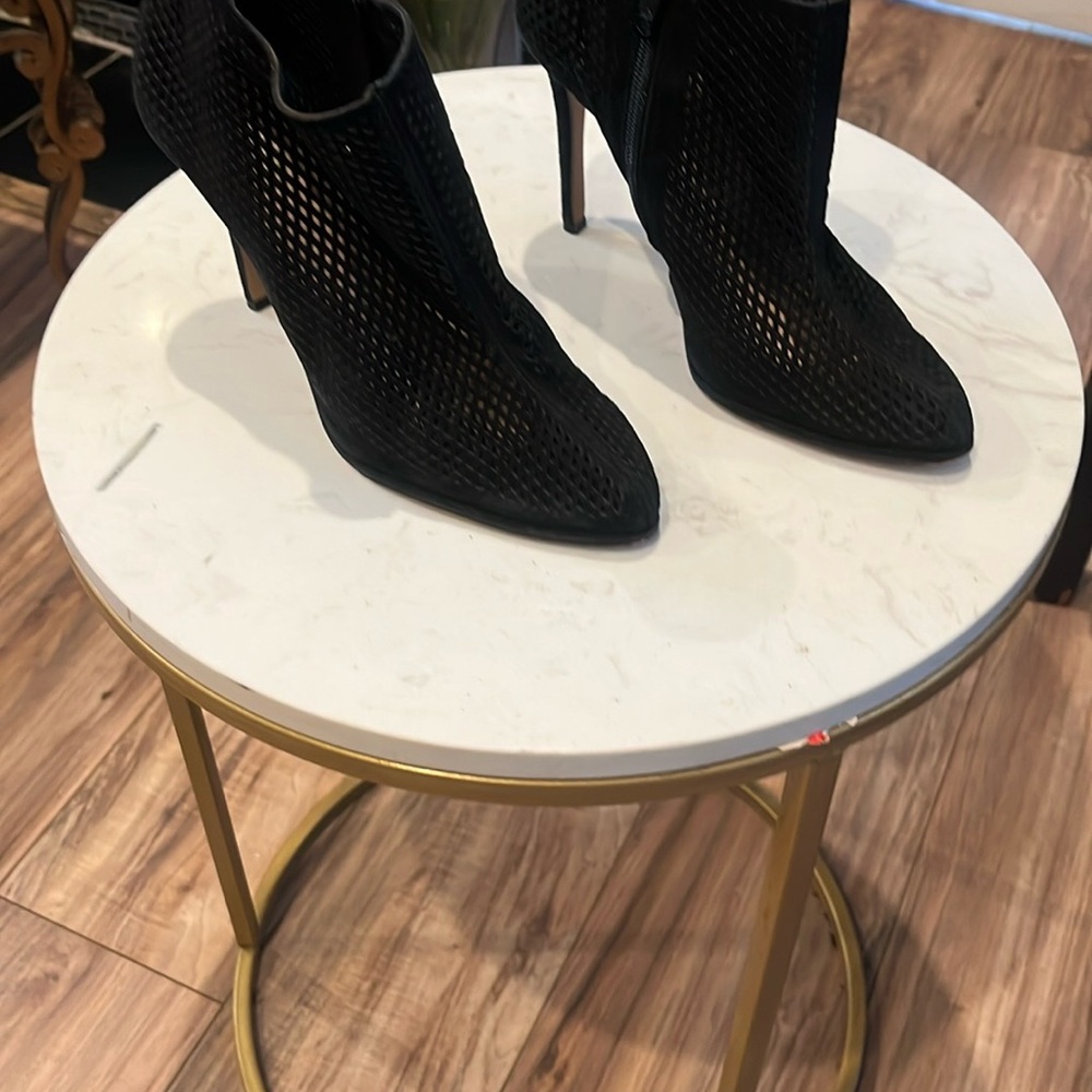 Vince Camuto Black Mesh Heeled Boots